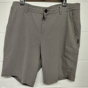 O'Neill Mens Crossover Hybrid Cargo Shorts Size 36 Gray Stripe 10" Inseam Board